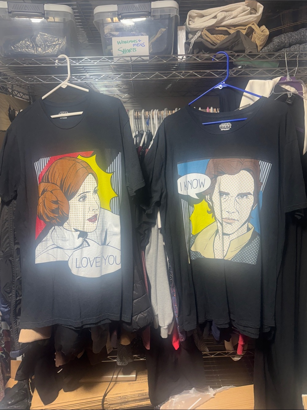 His and Hers: Star Wars Black Graphic Tee Duo with Yellow & Blue Comic Accents